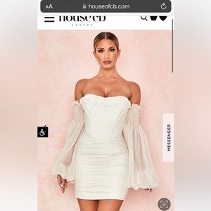 House of CB - IVORY DRAPED CORSET DRESS